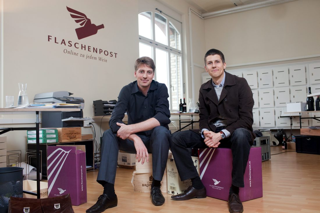 Renzo Schweri und Dominic Blaesi, Initianten der Flaschenpost Weinservice GmbH